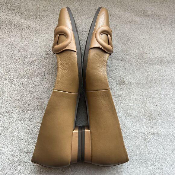 Vionic Arielle Caramel Tan Leather Flats Women’s 6 Pointed Toe Comfort Slip Ons - Picture 5 of 16